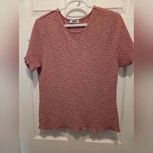 Suzy Shier Mauve Textured Short Sleeve Top
